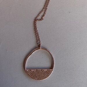 Elegant Rose Gold Pendant Necklace 15” chain